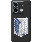 Черный чехол BoxFace Xiaomi Redmi Note 13 5G Атака Титанов Крылья Свободы