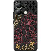 Черный чехол BoxFace Xiaomi Redmi Note 13 4G FranceFlowers
