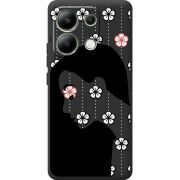 Черный чехол BoxFace Xiaomi Redmi Note 13 4G Flower Hair