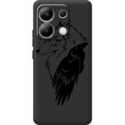 Черный чехол BoxFace Xiaomi Redmi Note 13 4G Wolf and Raven