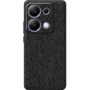 Черный чехол  BoxFace Xiaomi Redmi Note 13 Pro 4G Leaves