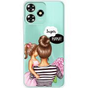 Прозрачный чехол BoxFace ZTE Blade A73 4G Super Mama and Daughter
