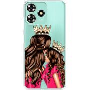 Прозрачный чехол BoxFace ZTE Blade A73 4G Queen and Princess