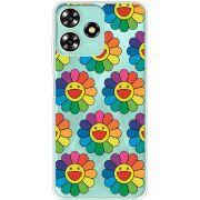 Прозрачный чехол BoxFace ZTE Blade A73 4G Hippie Flowers
