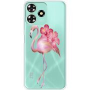 Прозрачный чехол BoxFace ZTE Blade A73 4G Floral Flamingo