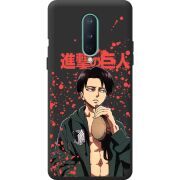 Черный чехол BoxFace OnePlus 8 Атака Титанов Леви