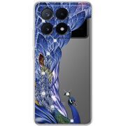 Чехол со стразами Xiaomi Poco X6 Pro 5G Peafowl