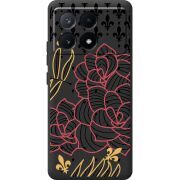 Черный чехол BoxFace Poco X6 Pro 5G FranceFlowers