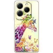 Прозрачный чехол BoxFace Infinix Hot 40 Colorful Giraffe