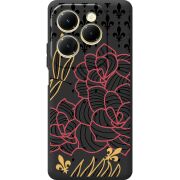 Черный чехол BoxFace Infinix Hot 40 FranceFlowers