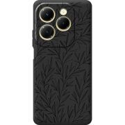 Черный чехол BoxFace Infinix Hot 40 Leaves