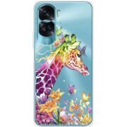 Прозрачный чехол BoxFace Huawei Honor 90 Lite Colorful Giraffe