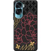 Черный чехол BoxFace Huawei Honor 90 Lite FranceFlowers