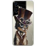 Прозрачный чехол BoxFace Tecno POVA Neo 3 Steampunk Cat