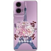 Чехол со стразами Motorola G24 Power Eiffel Tower