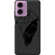 Черный чехол BoxFace Motorola G04 Wolf and Raven