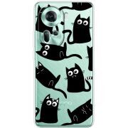 Прозрачный чехол BoxFace OPPO Reno 11 5G с 3D-глазками Black Kitty