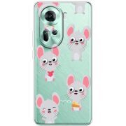 Прозрачный чехол BoxFace OPPO Reno 11 5G с 3D-глазками Mouse