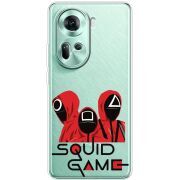 Прозрачный чехол BoxFace OPPO Reno 11 5G siquid game люди в красном