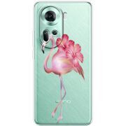 Прозрачный чехол BoxFace OPPO Reno 11 5G Floral Flamingo