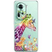 Прозрачный чехол BoxFace OPPO Reno 11 5G Colorful Giraffe