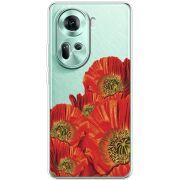 Прозрачный чехол BoxFace OPPO Reno 11 5G Red Poppies
