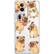Прозрачный чехол BoxFace OPPO Reno 11 Pro 5G с 3D-глазками Pug