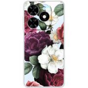 Прозрачный чехол BoxFace Tecno Spark Go 2024 Floral Dark Dreams