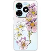 Прозрачный чехол BoxFace Tecno Spark Go 2024 Cherry Blossom