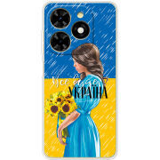 Чехол BoxFace Tecno Spark 20C Україна дівчина з букетом