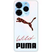 Прозрачный чехол BoxFace Tecno Spark 20 Pro Wild Cat