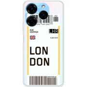 Прозрачный чехол BoxFace Tecno Spark 20 Pro Ticket London