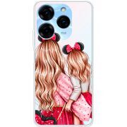 Прозрачный чехол BoxFace Tecno Spark 20 Pro Mouse Girls