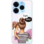 Прозрачный чехол BoxFace Tecno Spark 20 Pro Super Mama and Daughter