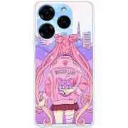 Прозрачный чехол BoxFace Tecno Spark 20 Pro Wiked Lady