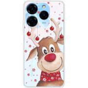 Прозрачный чехол BoxFace Tecno Spark 20 Pro Winter Deer