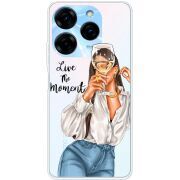 Прозрачный чехол BoxFace Tecno Spark 20 Pro Live The Moment