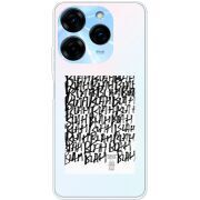 Прозрачный чехол BoxFace Tecno Spark 20 Pro Blah Blah