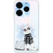 Прозрачный чехол BoxFace Tecno Spark 20 Pro Cat Style