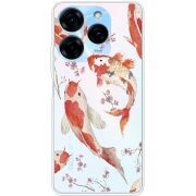 Прозрачный чехол BoxFace Tecno Spark 20 Pro Japanese Koi Fish