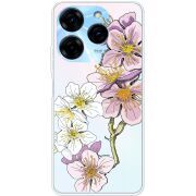 Прозрачный чехол BoxFace Tecno Spark 20 Pro Cherry Blossom