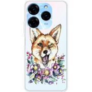 Прозрачный чехол BoxFace Tecno Spark 20 Pro Winking Fox