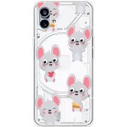 Прозрачный чехол BoxFace Nothing Phone (1) с 3D-глазками Mouse