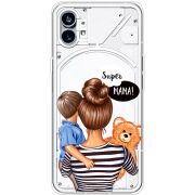 Прозрачный чехол BoxFace Nothing Phone (1) Super Mama and Son