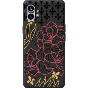 Черный чехол BoxFace Nothing Phone (1) FranceFlowers