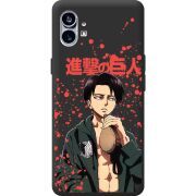 Черный чехол BoxFace Nothing Phone (1) Атака Титанов Леви