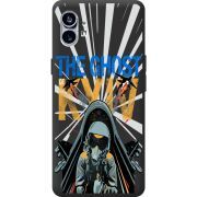 Черный чехол BoxFace Nothing Phone (1) Привид Києва в дії