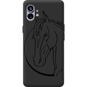 Черный чехол BoxFace Nothing Phone (1) Horse