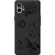Черный чехол BoxFace Nothing Phone (1) Mountains