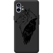Черный чехол BoxFace Nothing Phone (1) Wolf and Raven